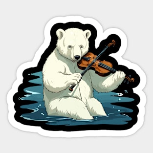 Polar Bear Playing Violin Sticker